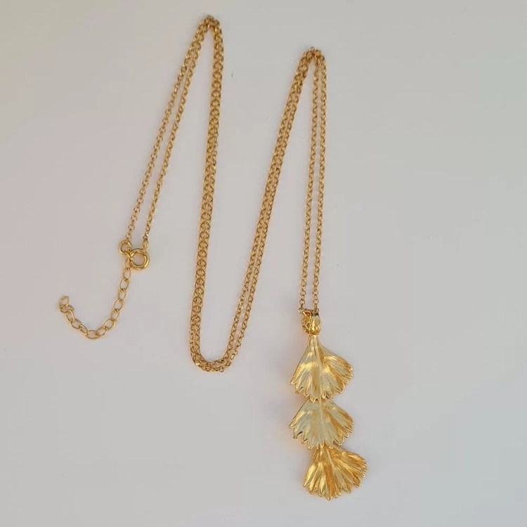 1TA0530-162 [THALLO] Petalia 長版項鍊，24K 鍍金純銀 #s904b (EU)