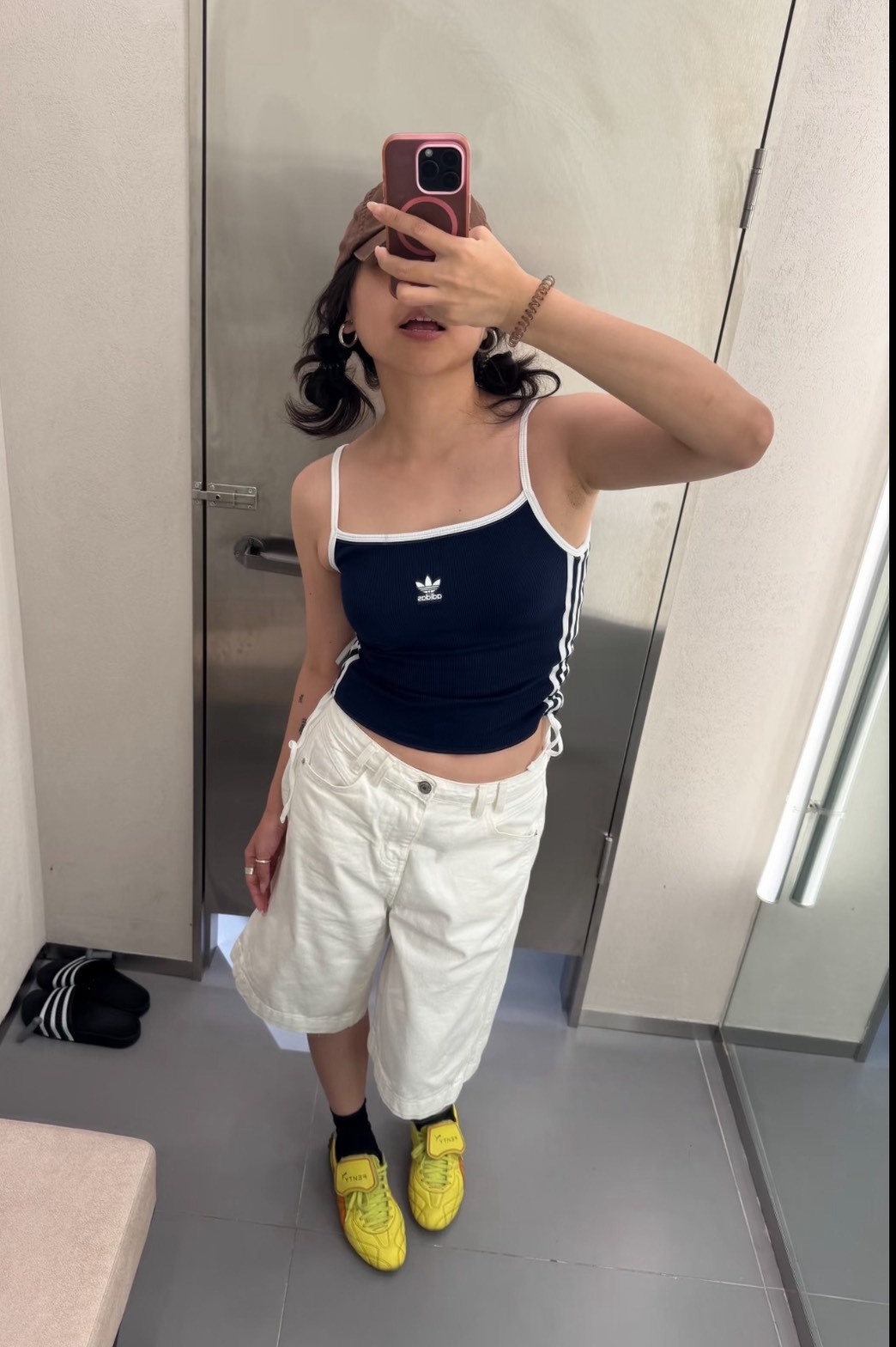 <辣妹必備😍>Adidas Originals 抽繩吊帶背心 自帶胸墊 深藍