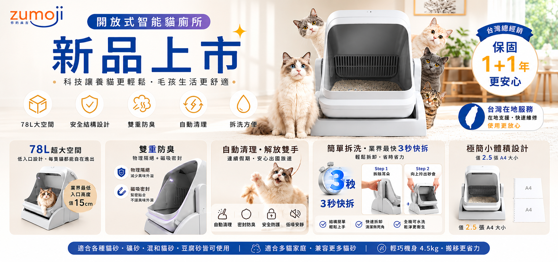 ZUMOJI智能貓砂機