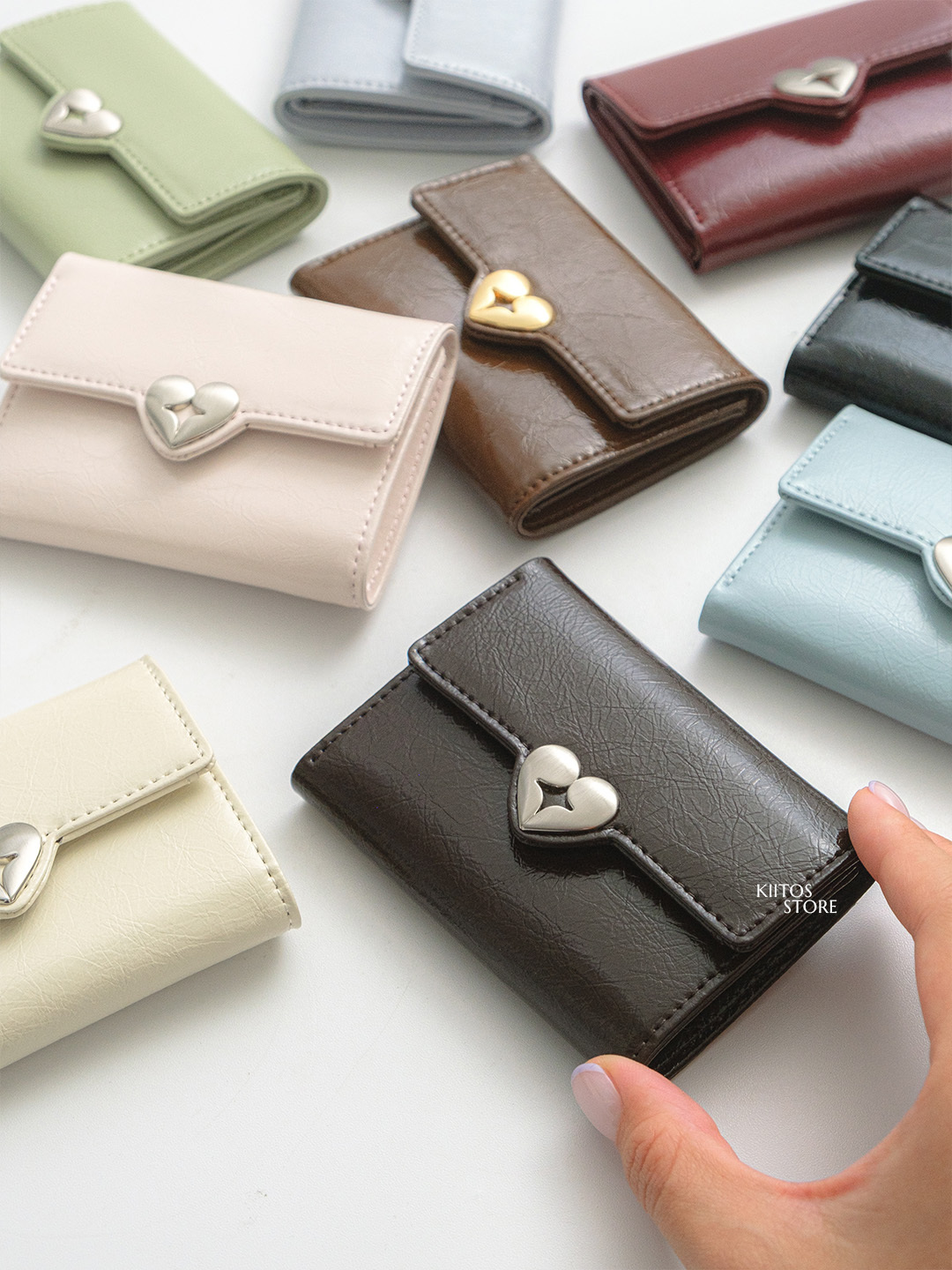 【現貨】韓國代購 Fennec HEARTY FLAP WALLET 愛心三折 錢包 短夾