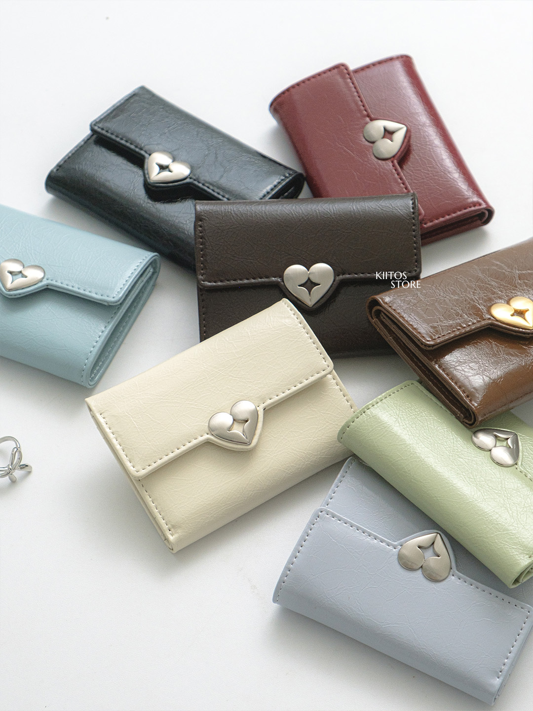 【現貨】韓國代購 Fennec HEARTY FLAP WALLET 愛心三折 錢包 短夾
