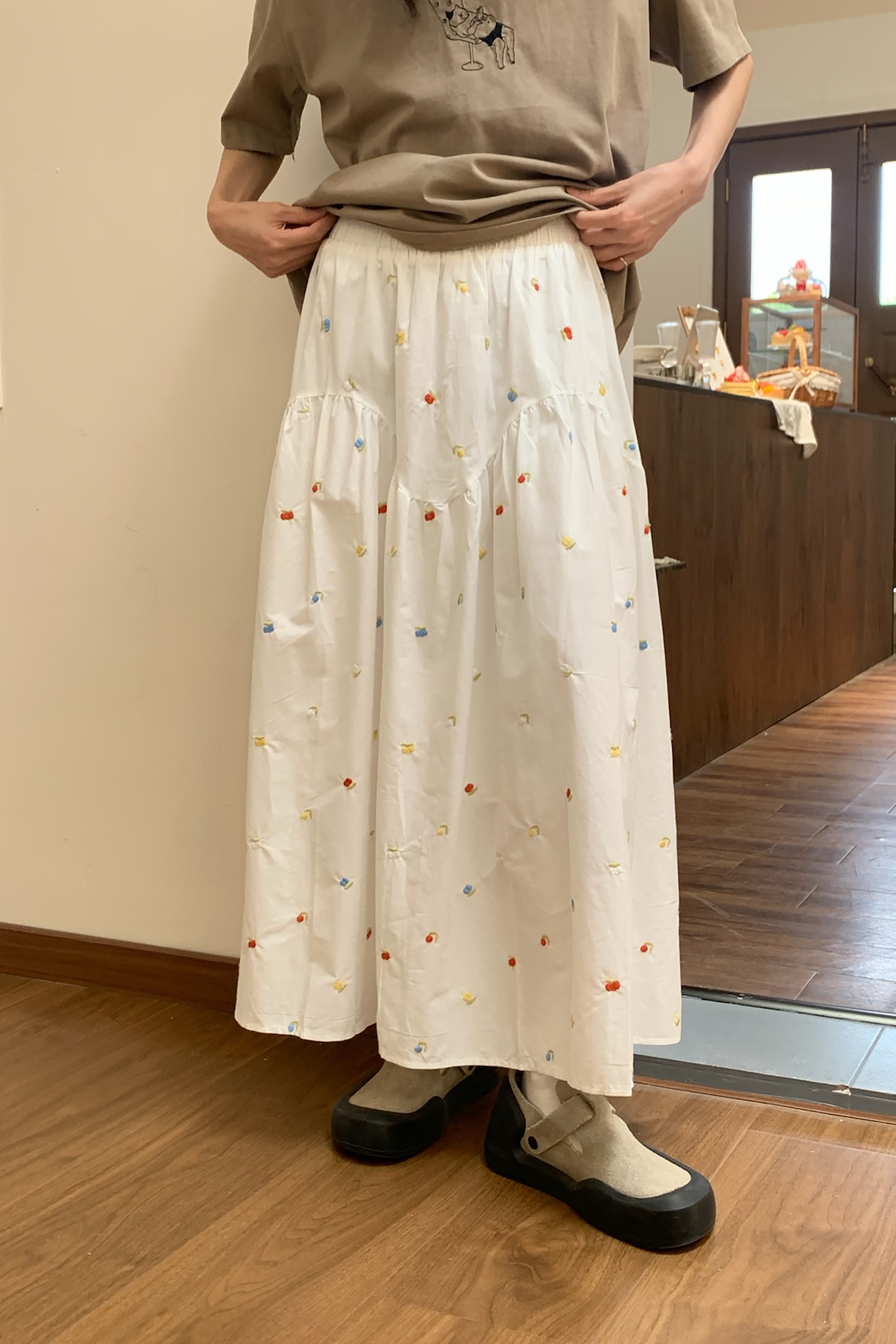 June｜可愛小刺繡拼接半裙 2款