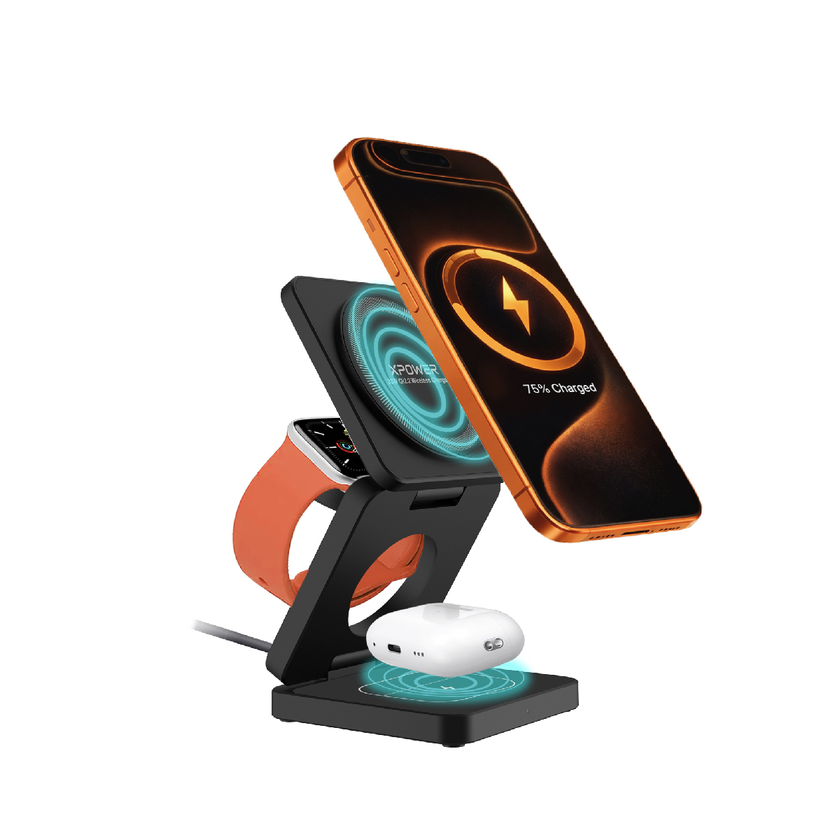 XPower IW31 ndGen 33W 3in1 Qi2.2 MagSafe Foldable Wireless Charging Stand