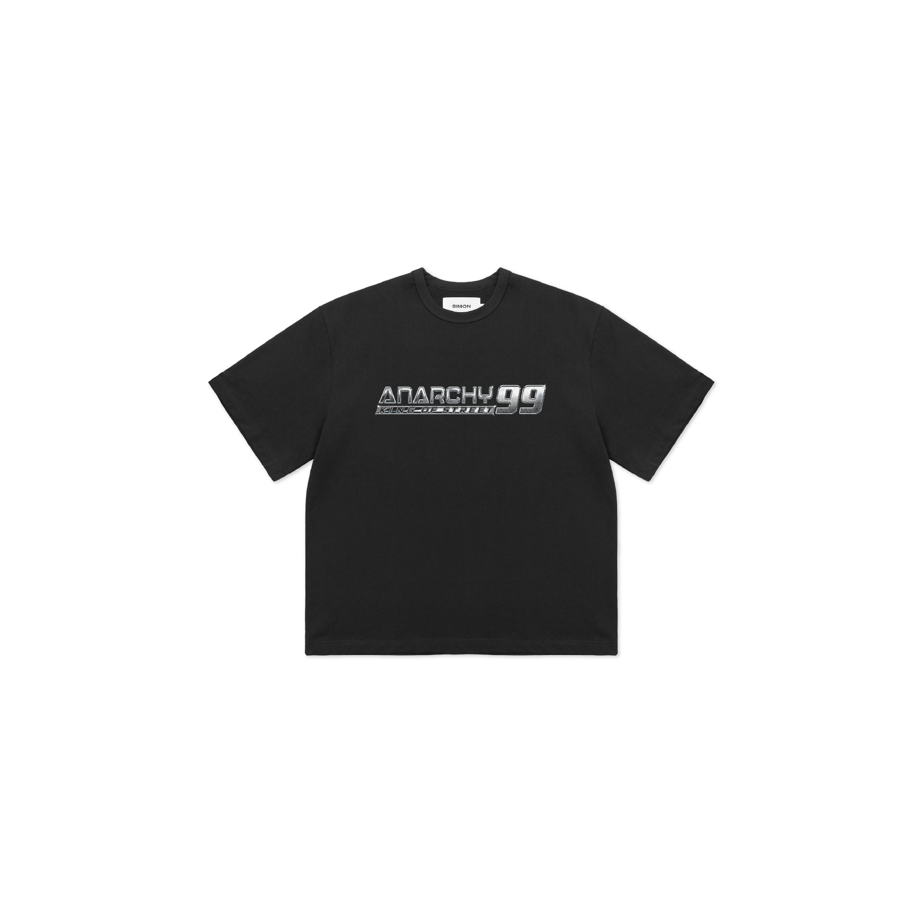 Anarchy99 X SIMON ANR-99-01 "KING OF STREET" LOGO 短T 白色手繪素描 黑色金屬鐵板