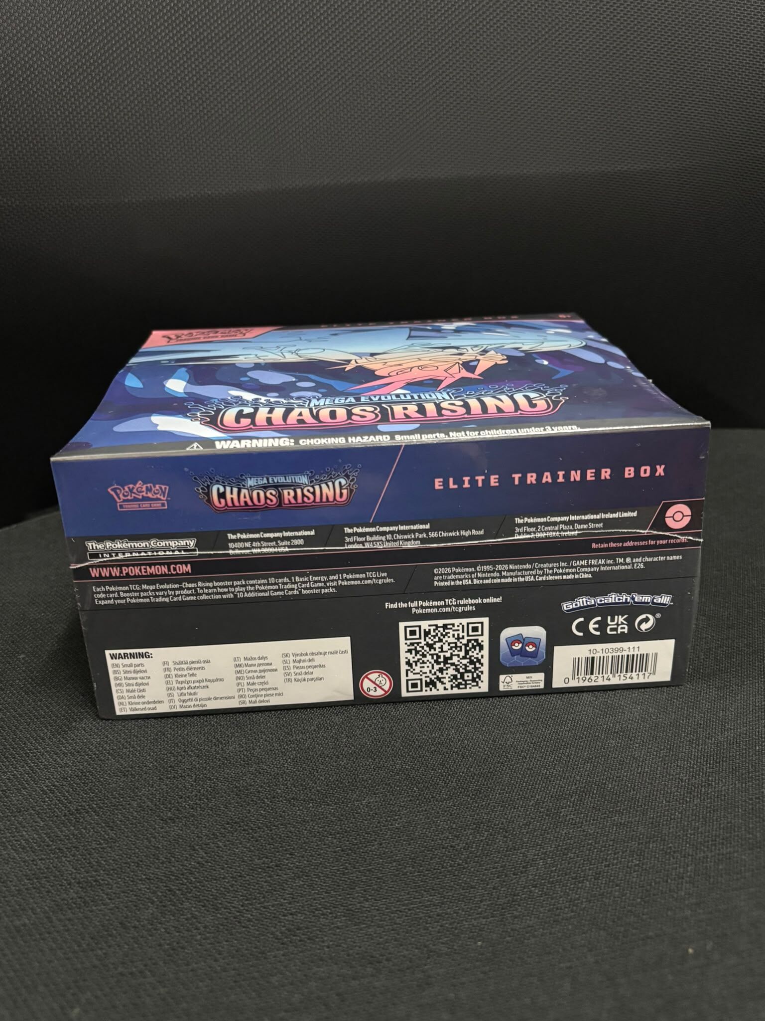 美版原盒 Pokemon - Trading Card Game- Mega Evolution - Chaos Rising Elite Trainer Box (0196214154117)