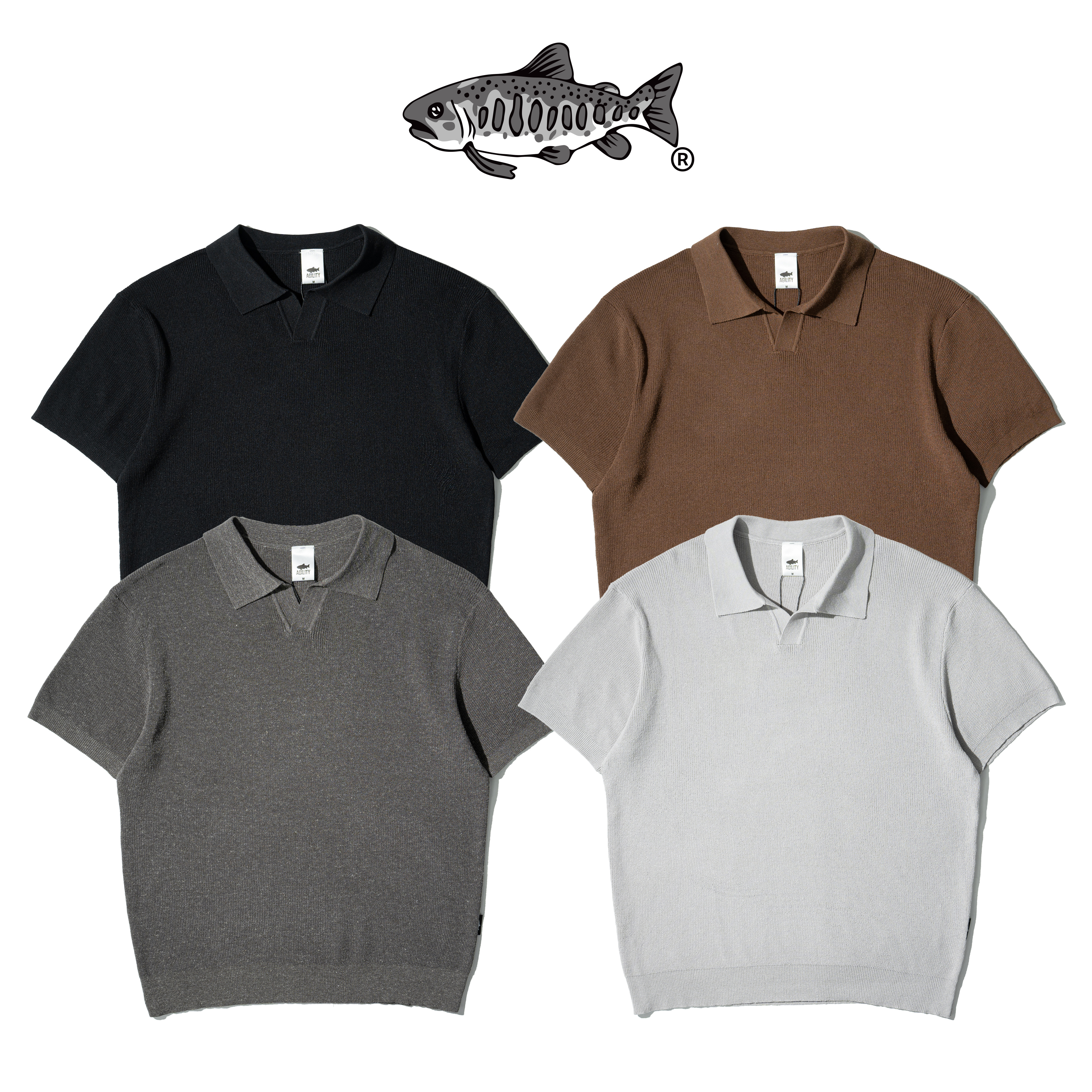 AGILITY V-Neck Knit Shirts V領 針織 短袖上衣 [MS66]