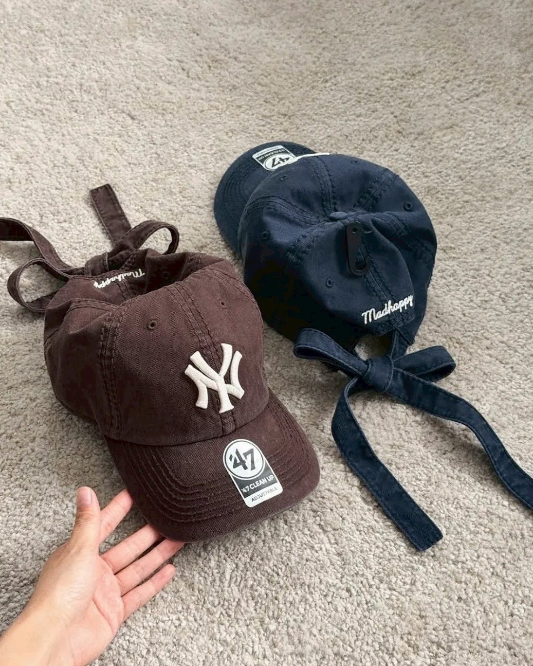 MLB x madhappy Yankees Washed Bowtie Hat 復古 棒球帽 蝴蝶結 綁帶 5色