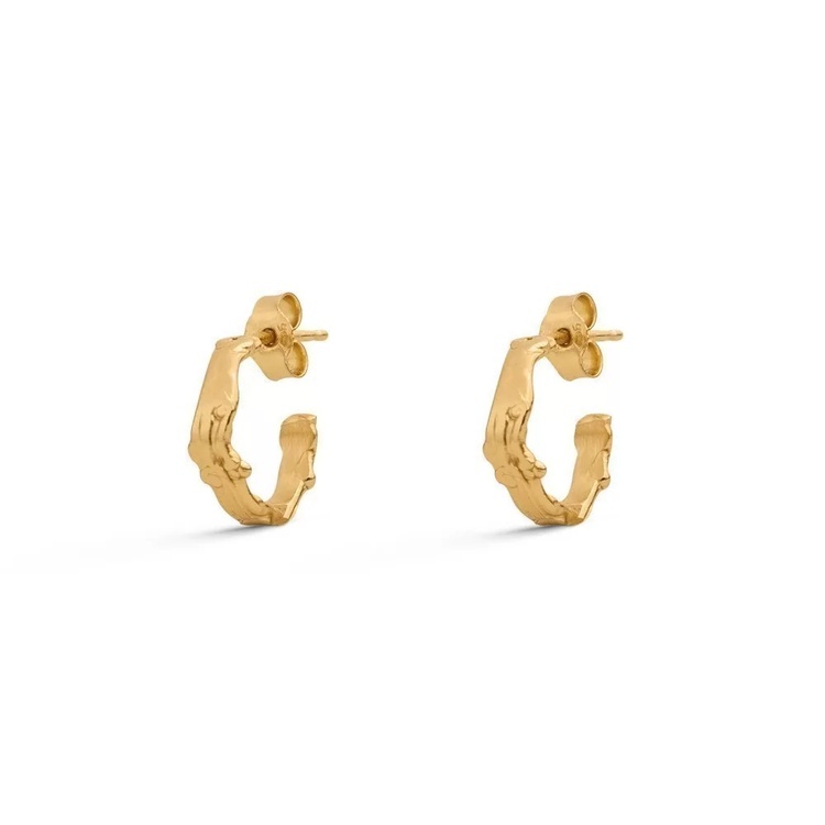 1TA0530-091 [THALLO] Ino Earrings Mini Huggies, 24K Gold Vermeil On Sterling Silver #s540a (EU)