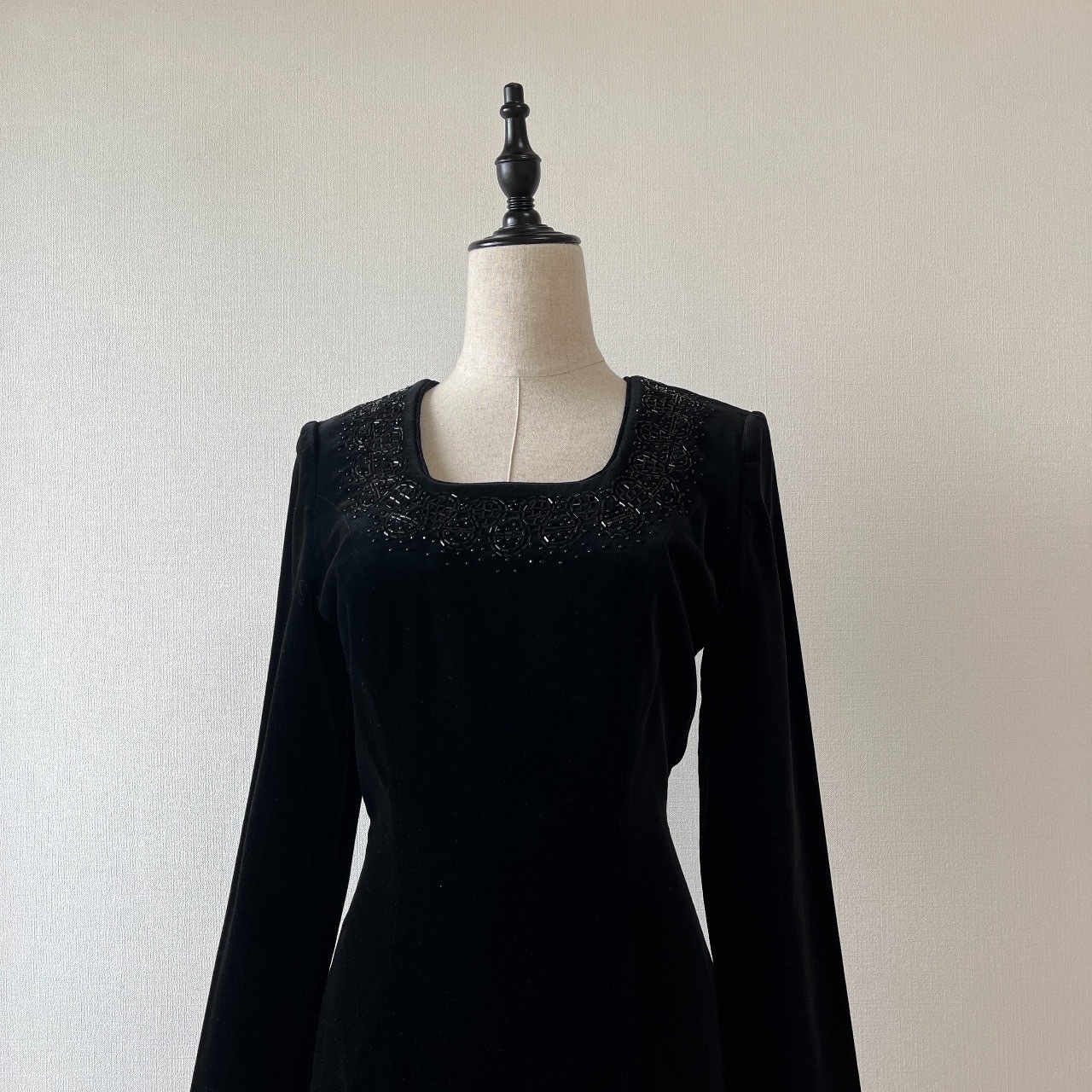 Laura Ashley Made in Hong Kong Black Velvet Dress
