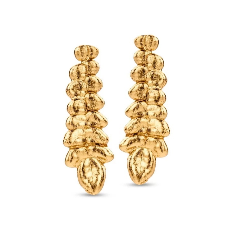 1TA0530-100 [THALLO] Muse Earrings Mini S, Studs, 24K Gold Vermeil On Sterling Silver #s458a (EU)