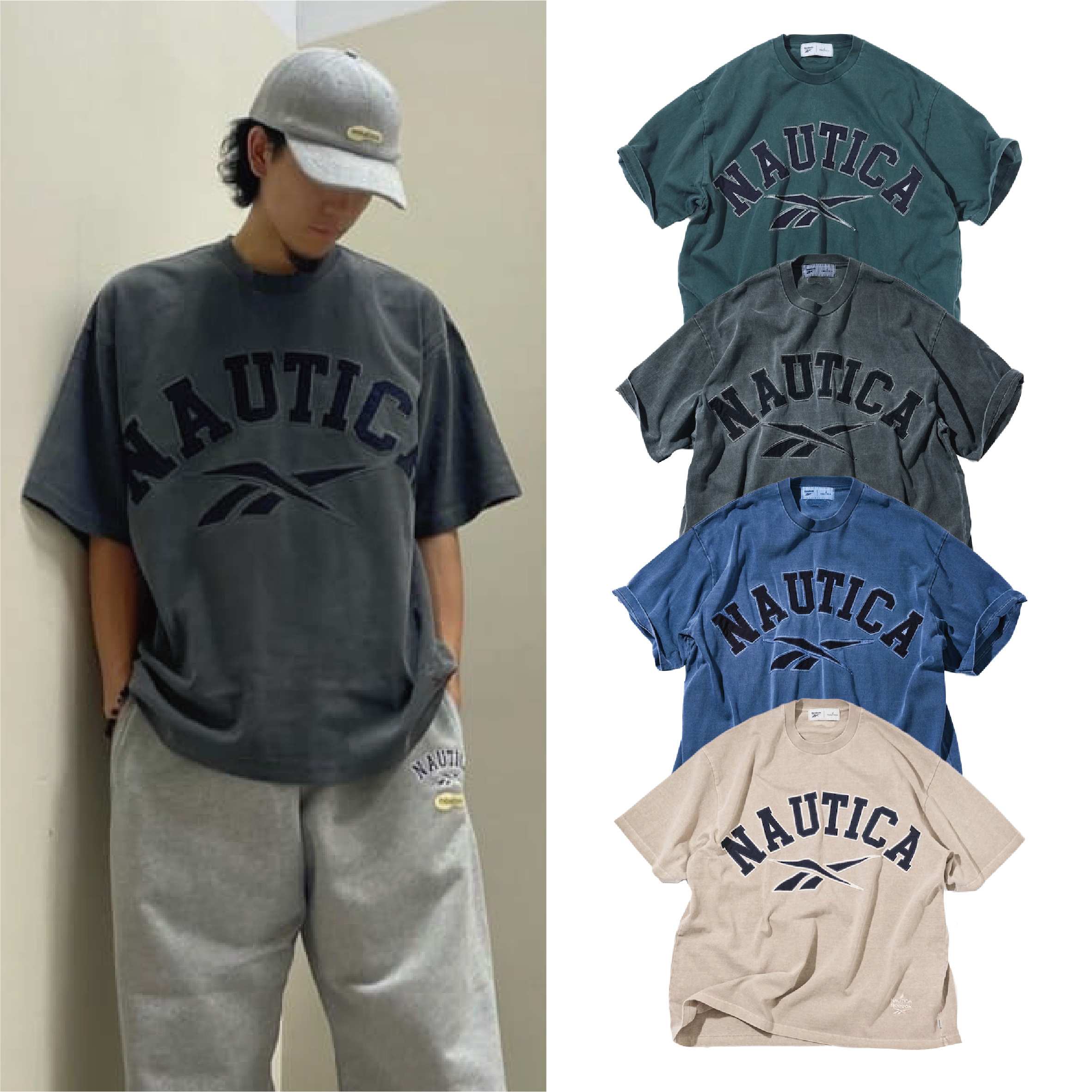 < Freak's Store獨家 > 🇯🇵 REEBOK X NAUTICA 染色 水洗 標誌圓領短T 短袖 重磅 厚磅 / 預購