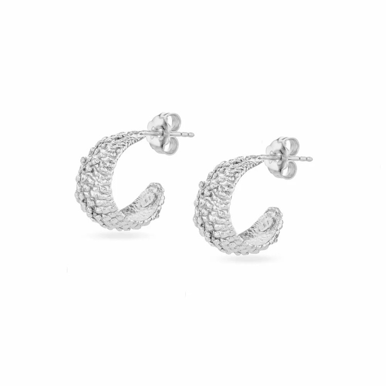 1TA0530-113 [THALLO] Lotida Holly Tree Earrings Huggies, Sterling Silver #s471b (EU)
