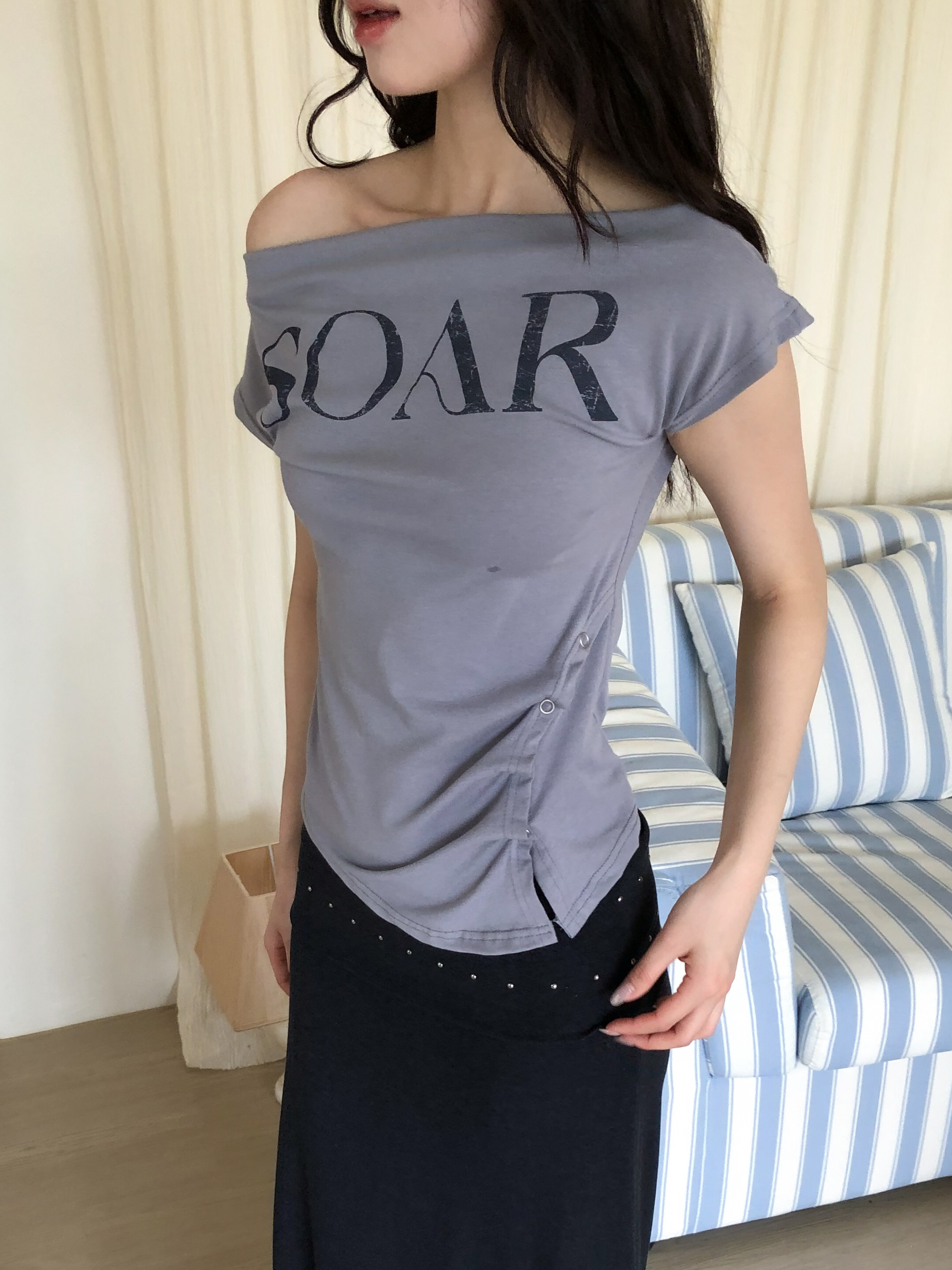 lena boat neck tee #上衣