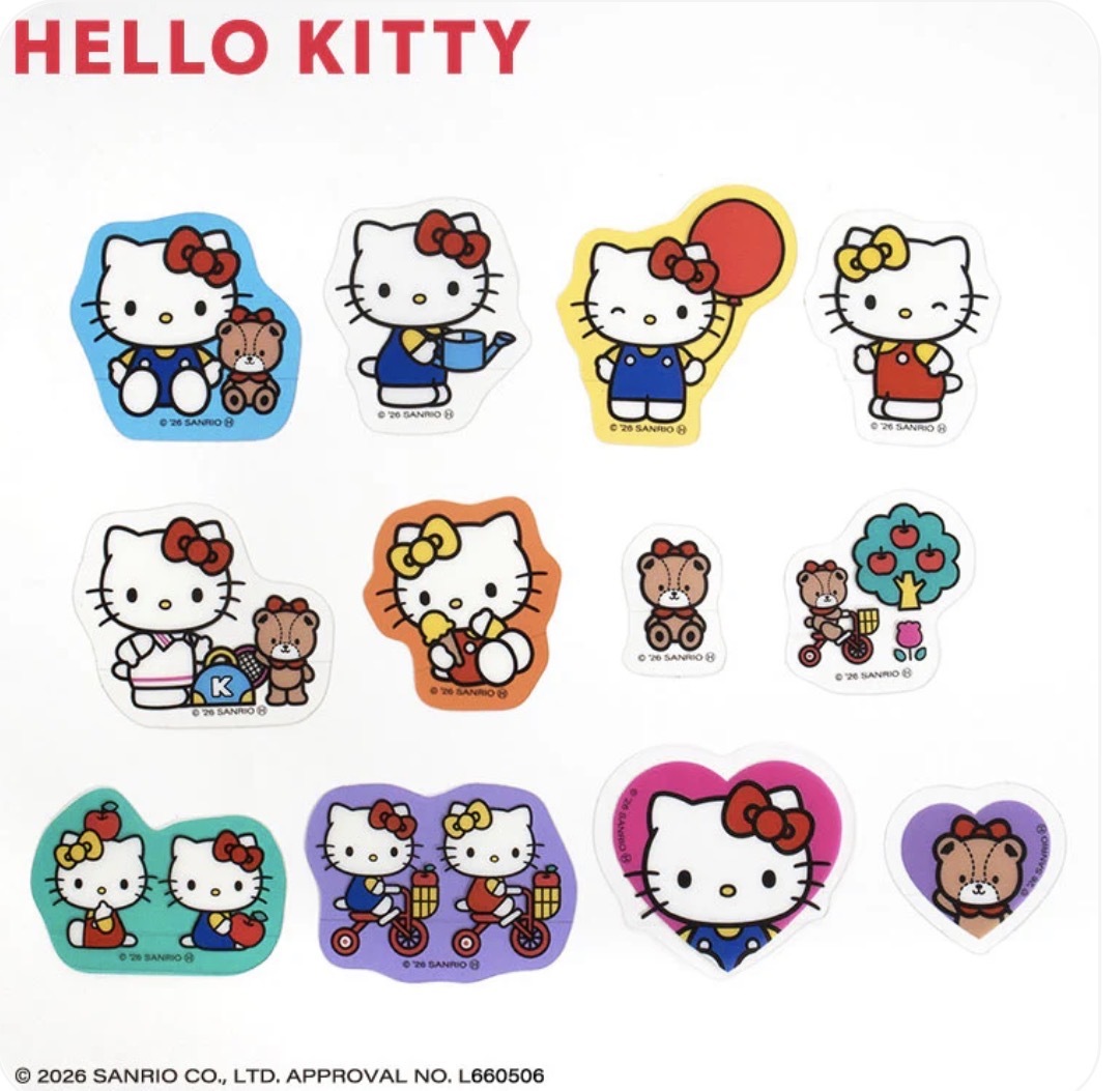 JP Hello kitty 造型貼紙連 Pouch 48塊 7365 TK260608