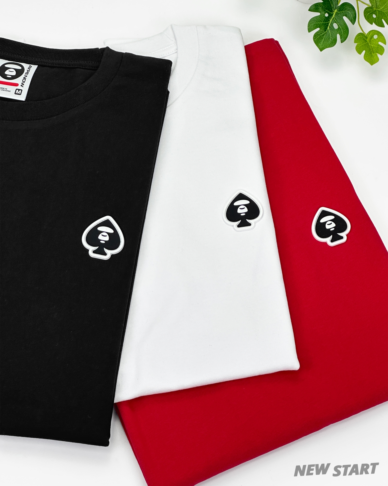 AAPE 矽膠黑桃小標 短袖上衣 短T