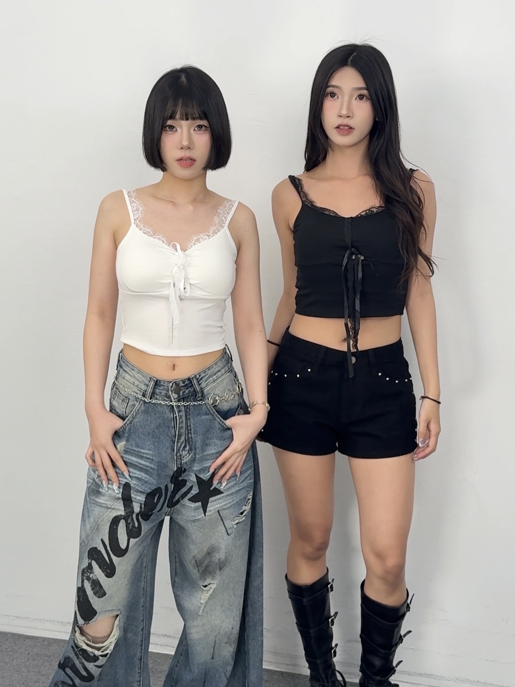 G95純慾抓皺蝴蝶結蕾絲吊帶胸墊小可愛