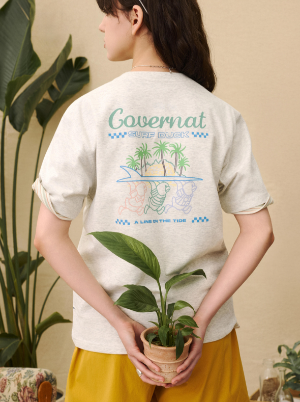 【直播】COVERNAT LX0609512 衝浪圖案短袖上衣(CO2602ST20)