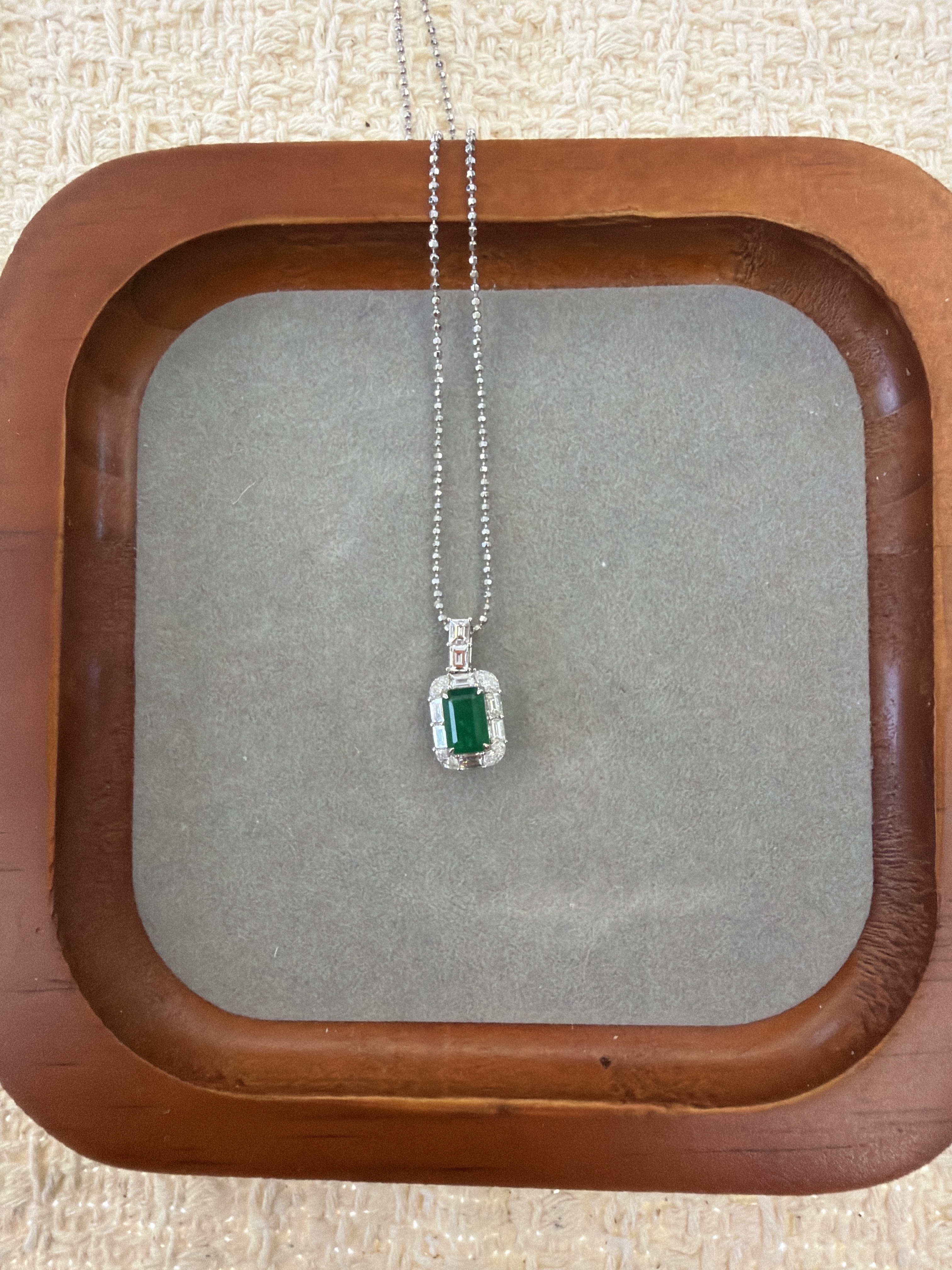 TM39 18K金祖母綠項鏈 (97) (DG4138) (0.76ct)  **連證書 **連S925銀頸鏈