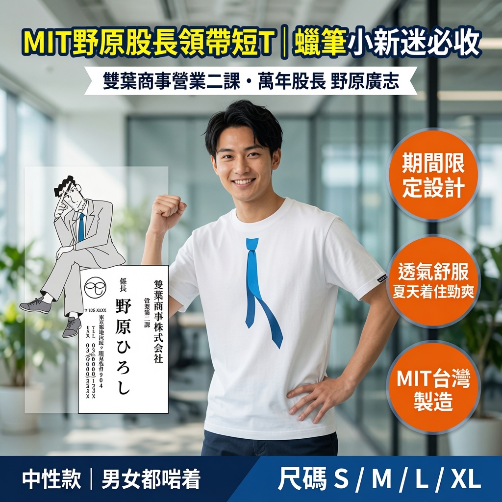 MIT野原股長領帶短T