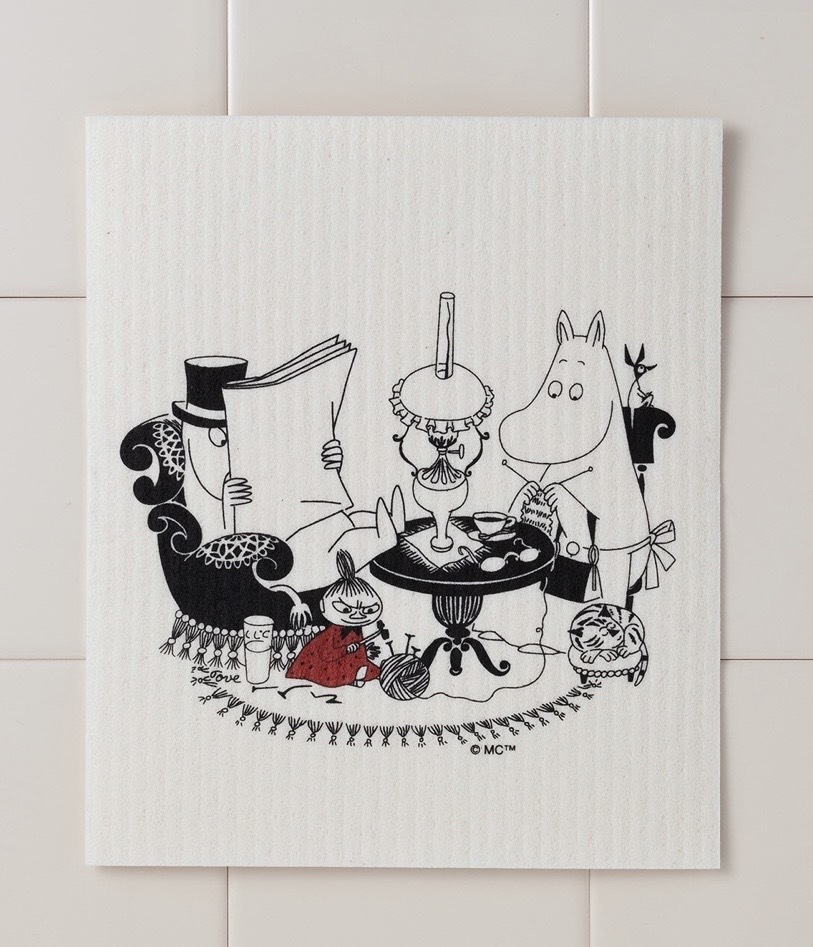 Moomin 嚕嚕米 姆明 廚房環保海綿擦拭巾 餐具瀝水墊 不留棉絮 北歐萬用抹布 速乾｜瑞典 ecomfort