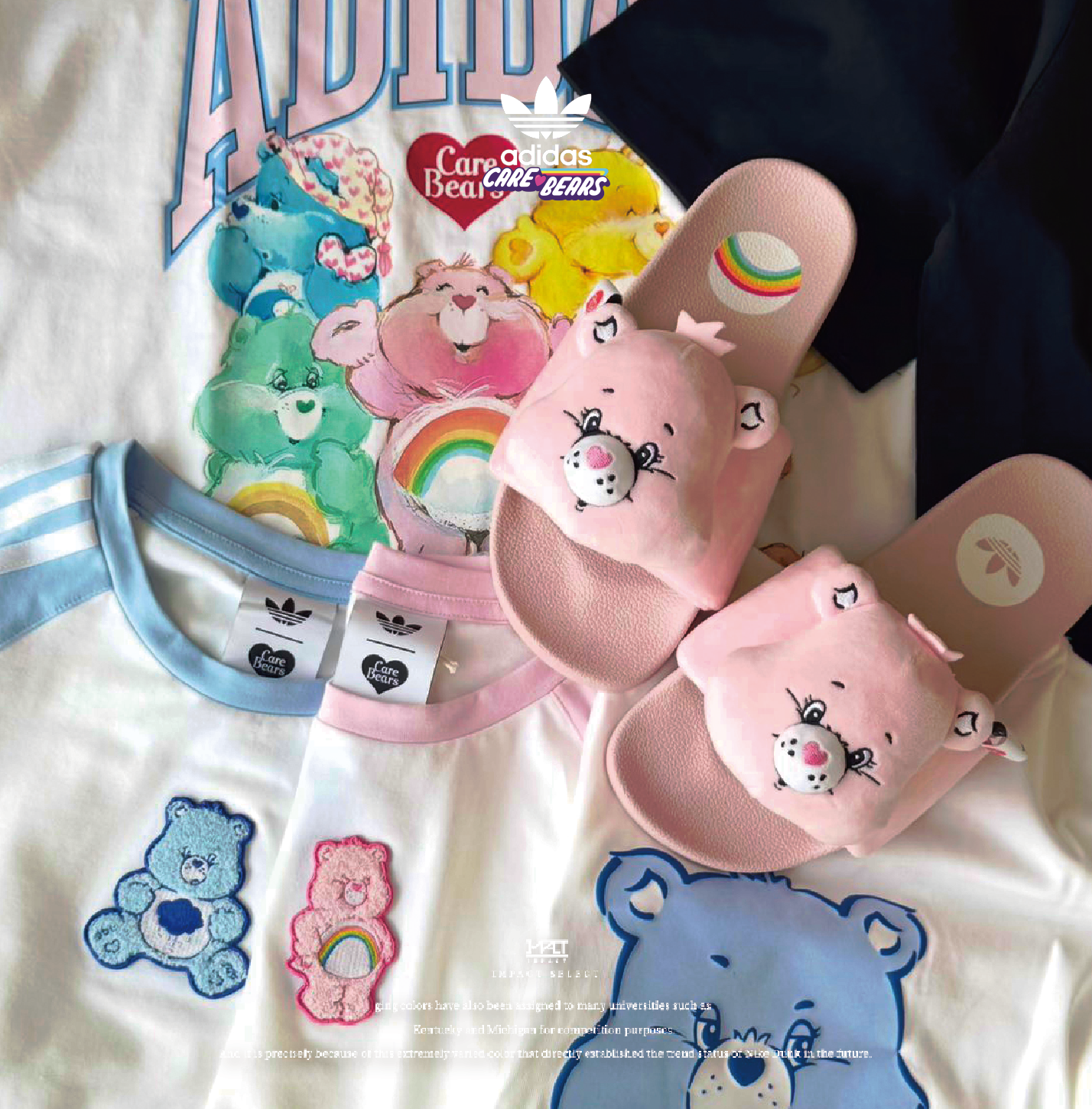 Adidas originals x Care Bears 彩虹熊聯名系列 短袖 T恤 拖鞋