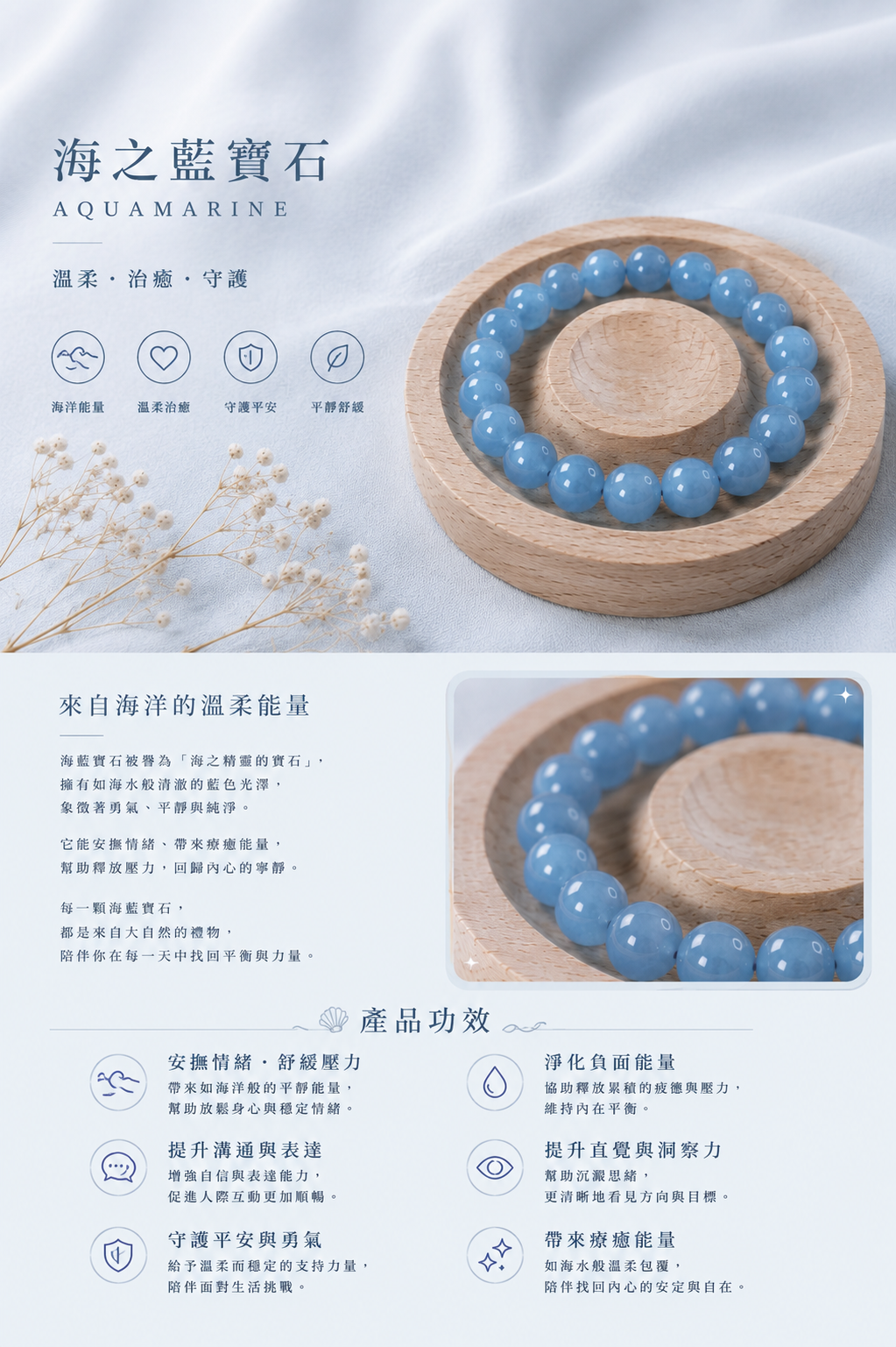海藍寶手串丨11mm