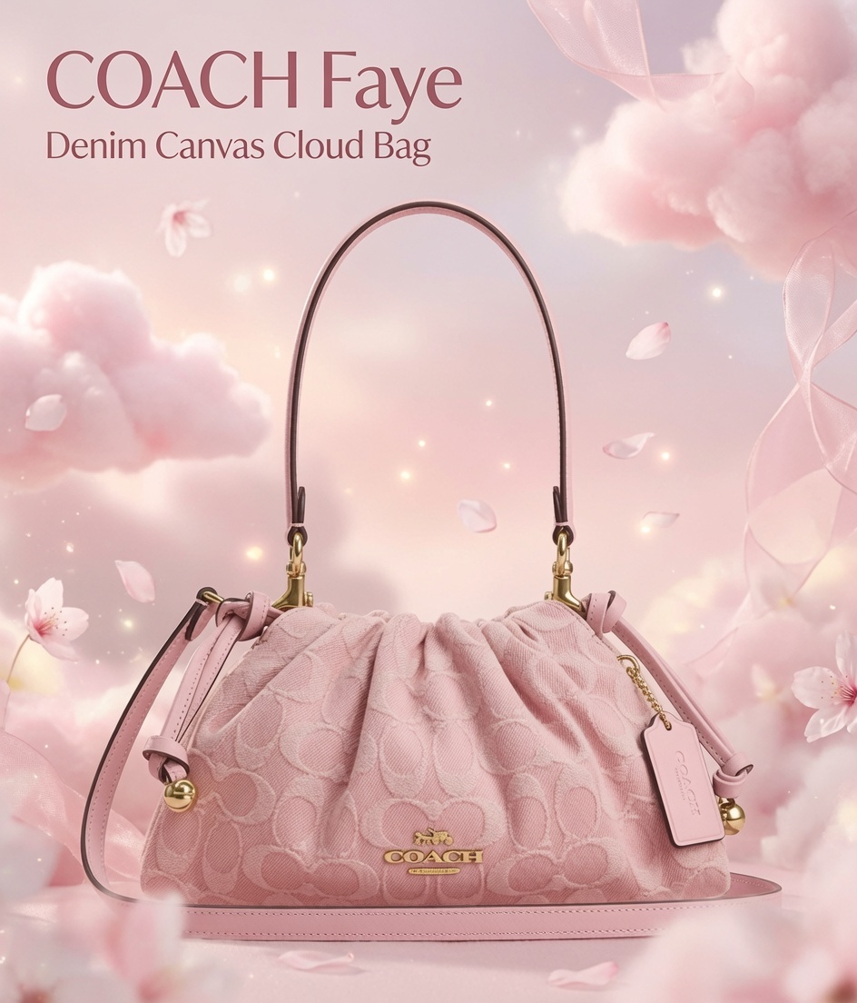 COACH Faye單寧帆布雲朵包