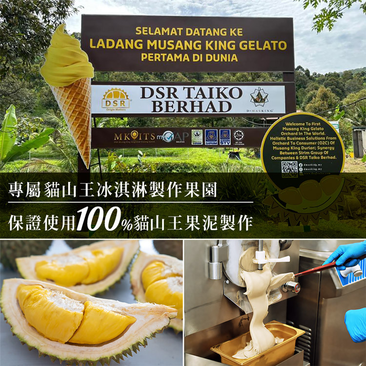 D.MASKING 貓山王義式冰淇淋棒專屬果園 - 馬來西亞勞勿產區冰棒專用貓山王農場，全程可追溯