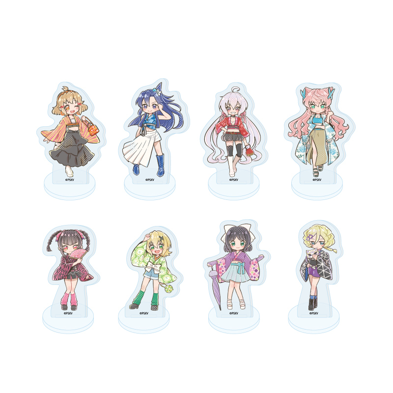 「ACG.GO」「預購」A3《戰姬絕唱 SYMPHOGEAR XV》迷你壓克力立牌 18 和服 x Y2K Ver. Graff Art插圖 (整盒8入)