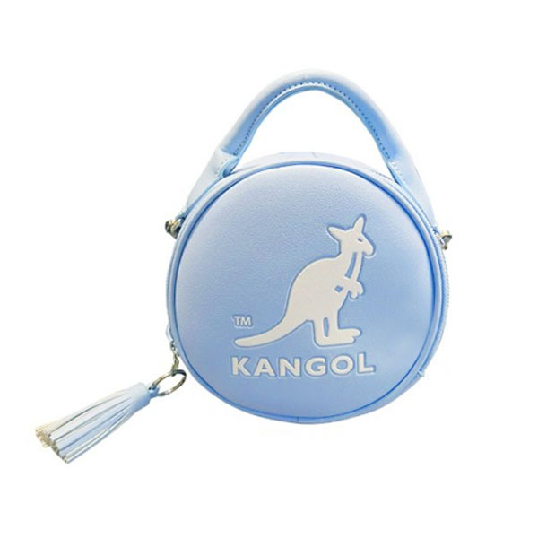 【KANGOL】馬卡龍圓形側背包｜輕巧收納 日常百搭-淺藍 6055301181
