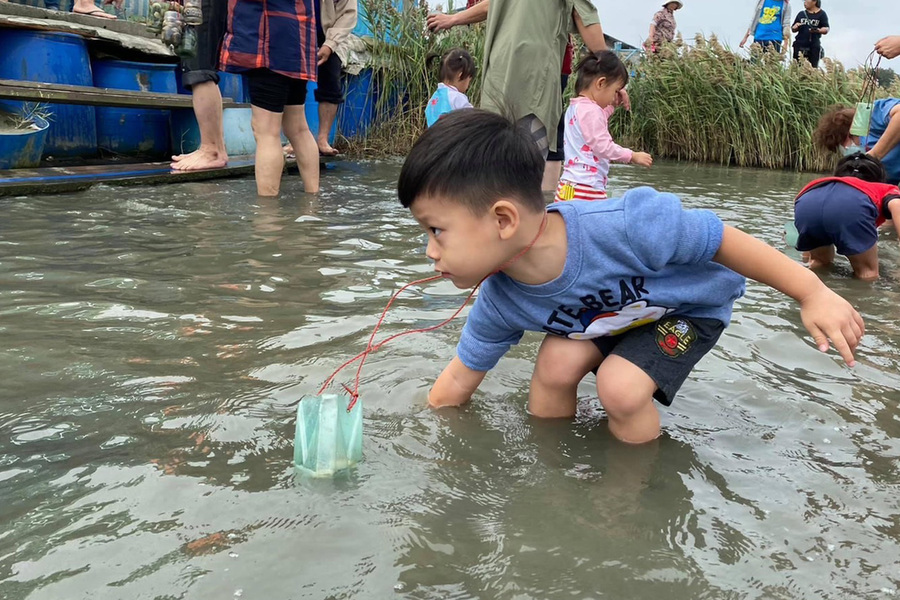 摸蛤仔