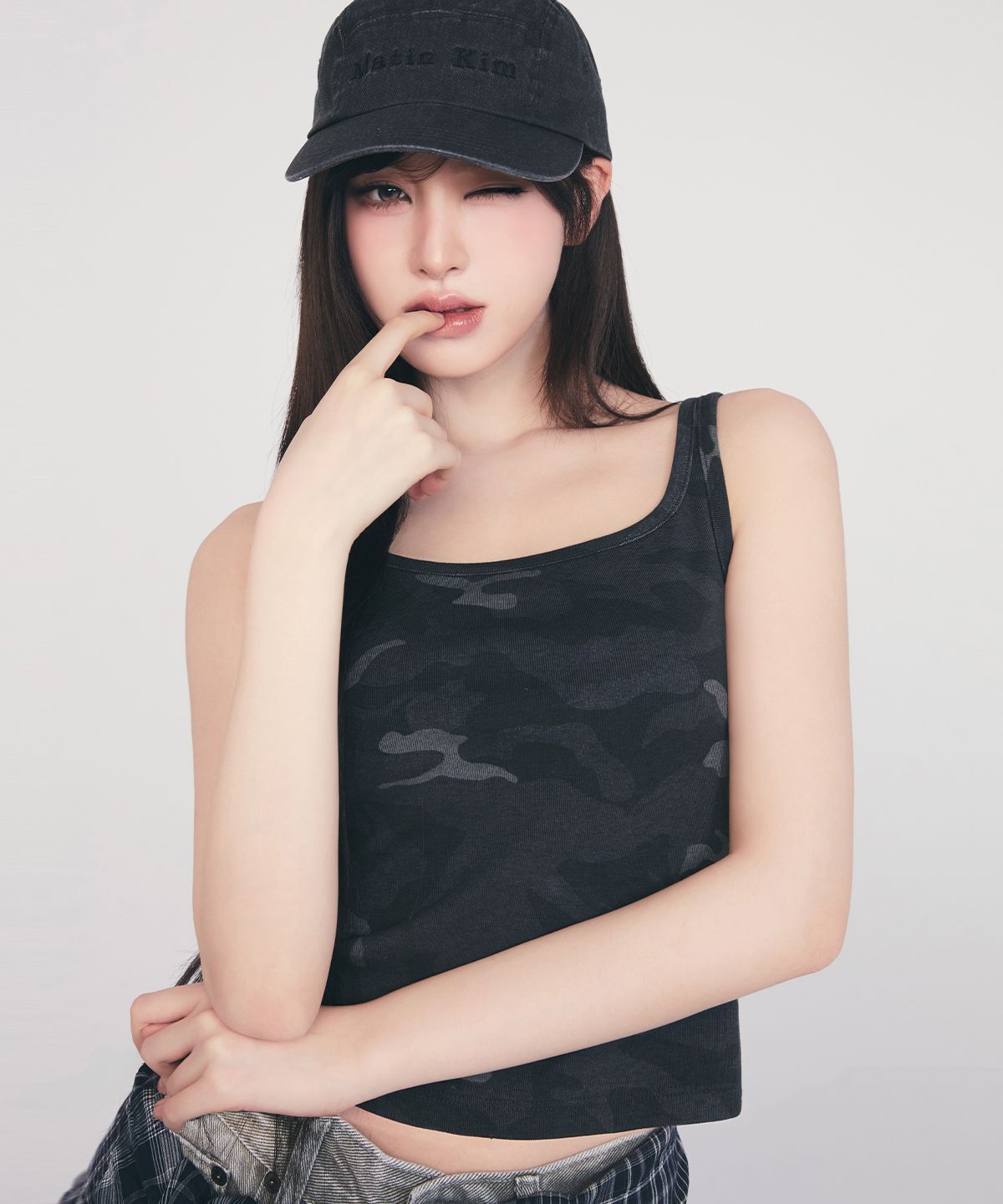 MATIN KIM 方領短版背心 炭灰 MK2634TS018MCH