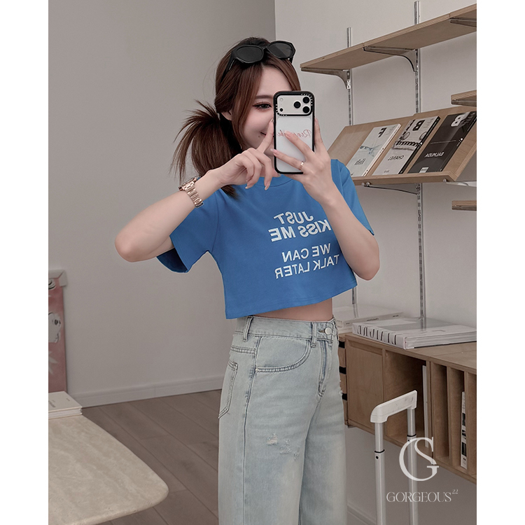 M162 「激優短版英文TEE」