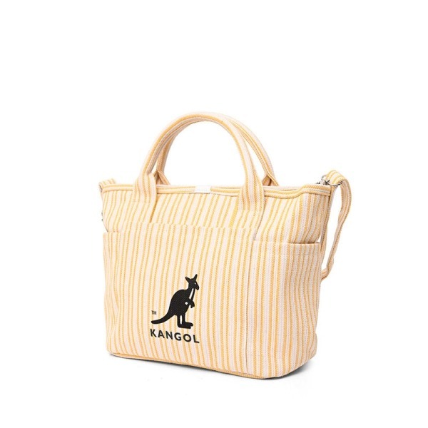 【KANGOL】條紋帆布側背包｜休閒百搭 輕巧收納-2色6055302330 6055302360