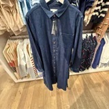 [S] TOMMY HILFIGER DARK WASH DENIM BELTED SHIRTDRESS, XW07994-900 (STH1659)