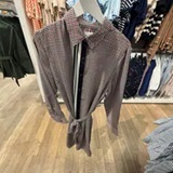 [S] TOMMY HILFIGER NAVY HOUNDSTOOTH BELTED SHIRTDRESS, XW08166-400 (STH1660)