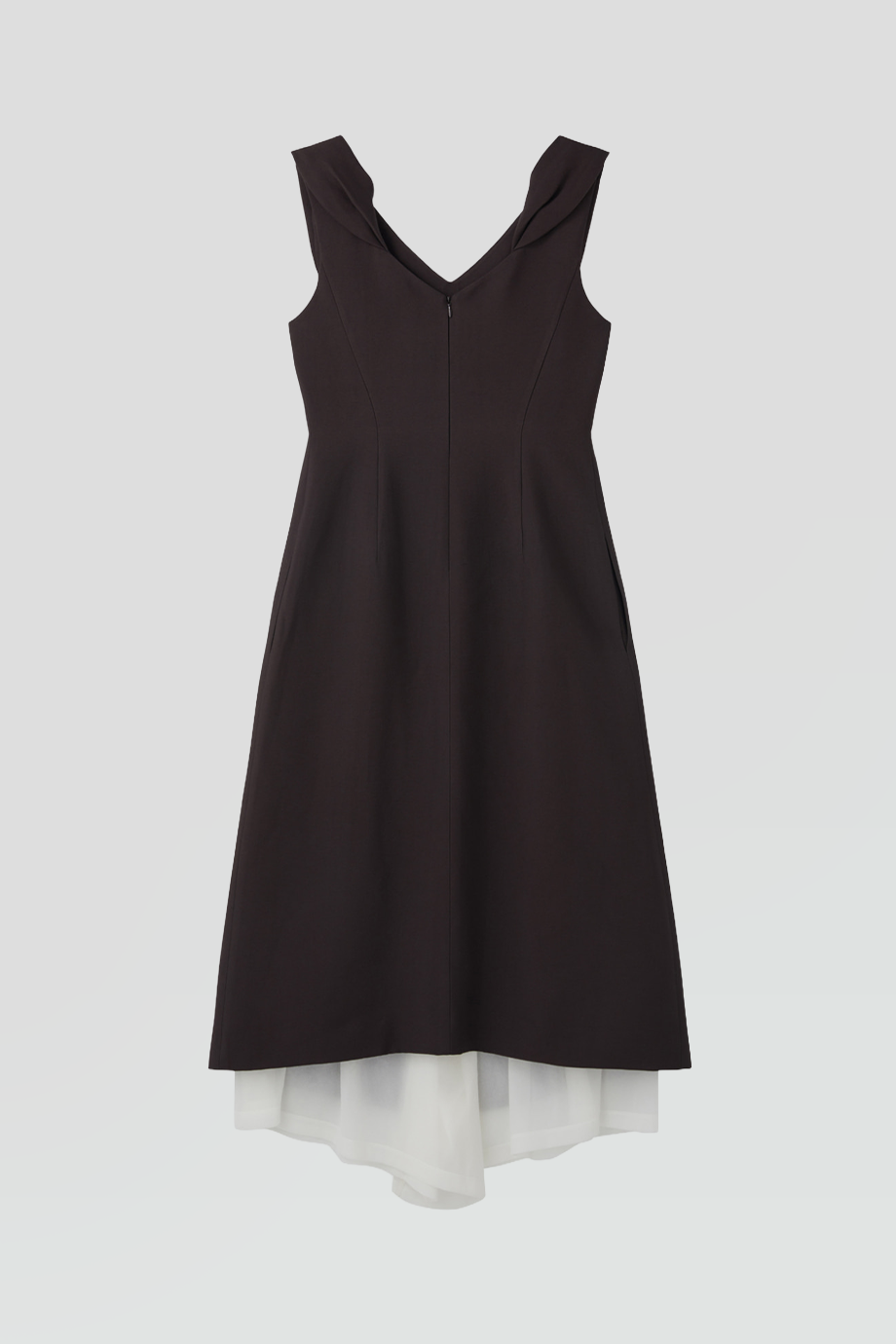 RECTO｜TWIST DETAIL V-NECK LAYERED DRESS