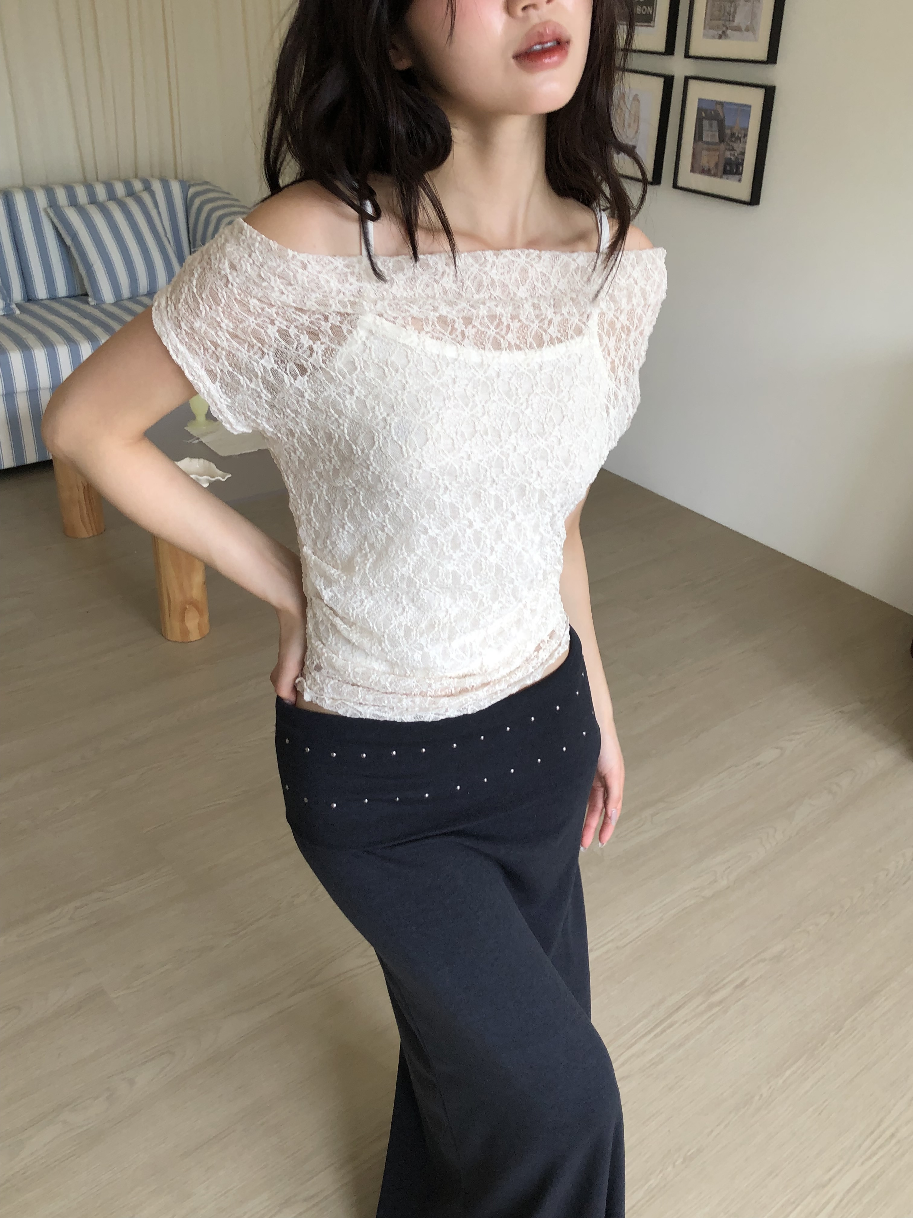 melody off shoulder set #上衣
