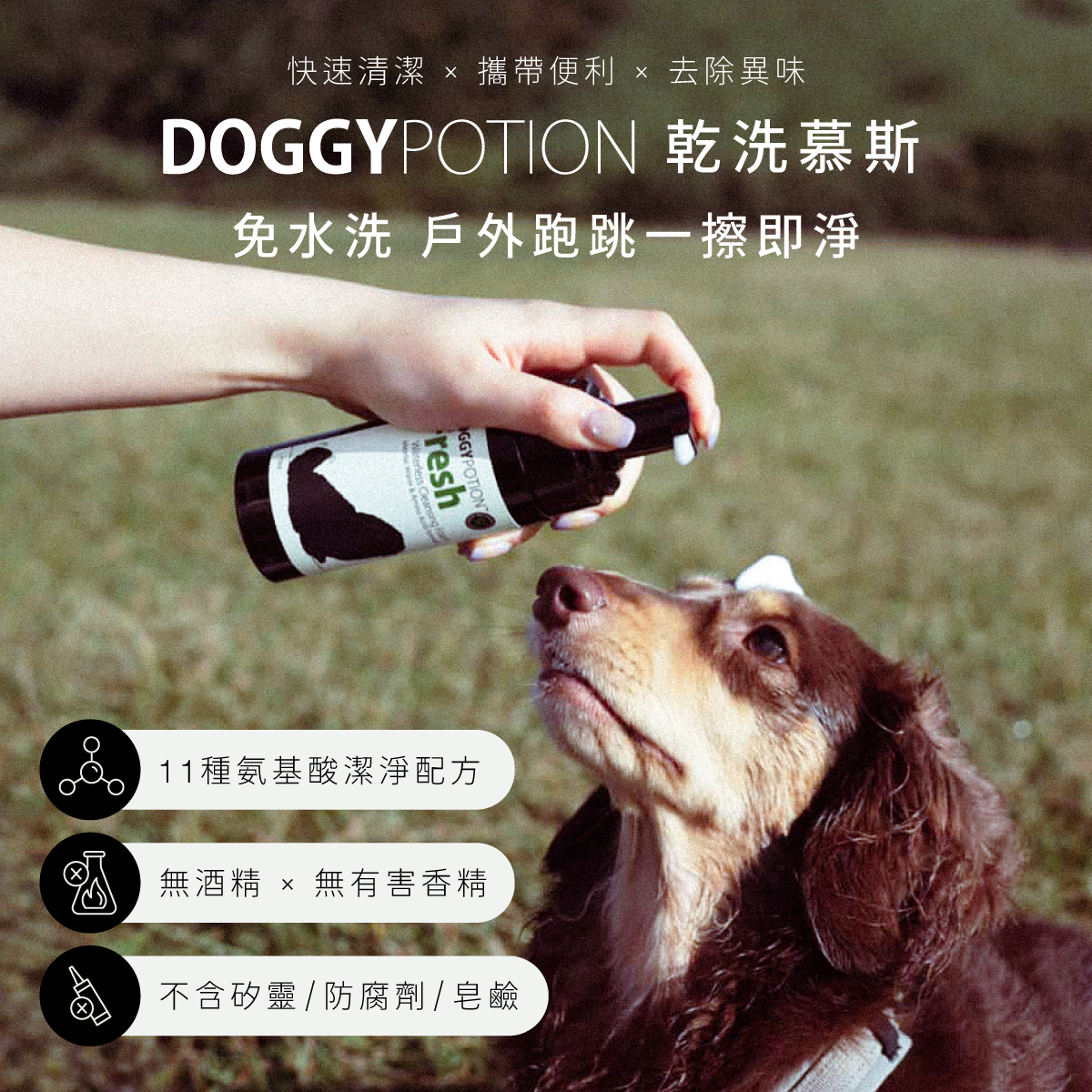 犬用天然乾洗慕斯 - 3入組｜DOGGYPOTION