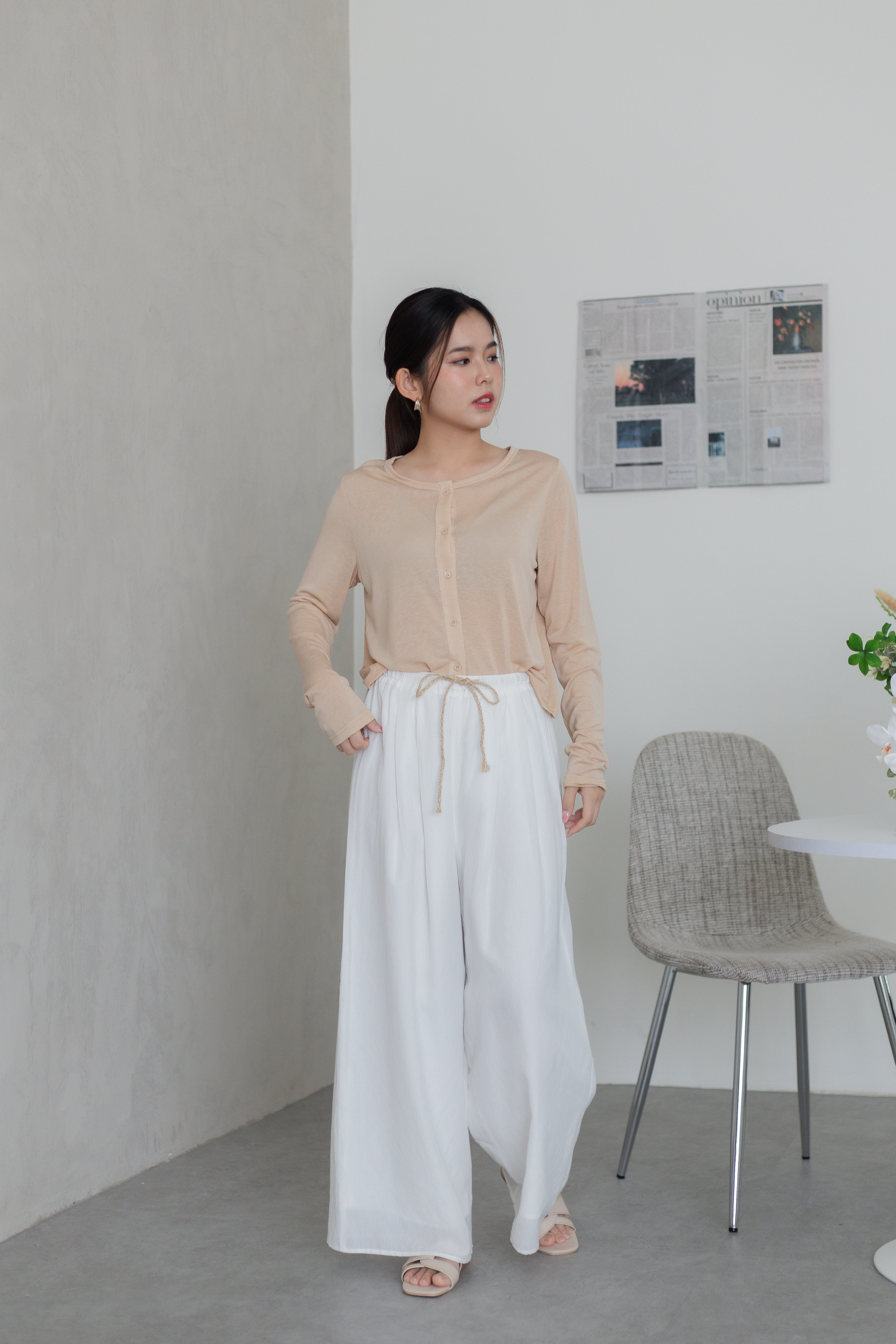 Jury Pleated Wide Leg White -2787PLWHI