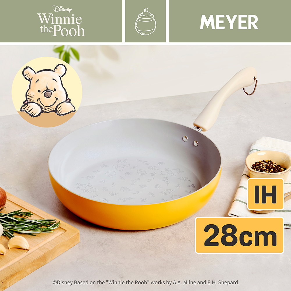 ★福利品★美亞｜迪士尼小熊維尼系列 陶瓷不沾平底鍋 28公分-無包裝