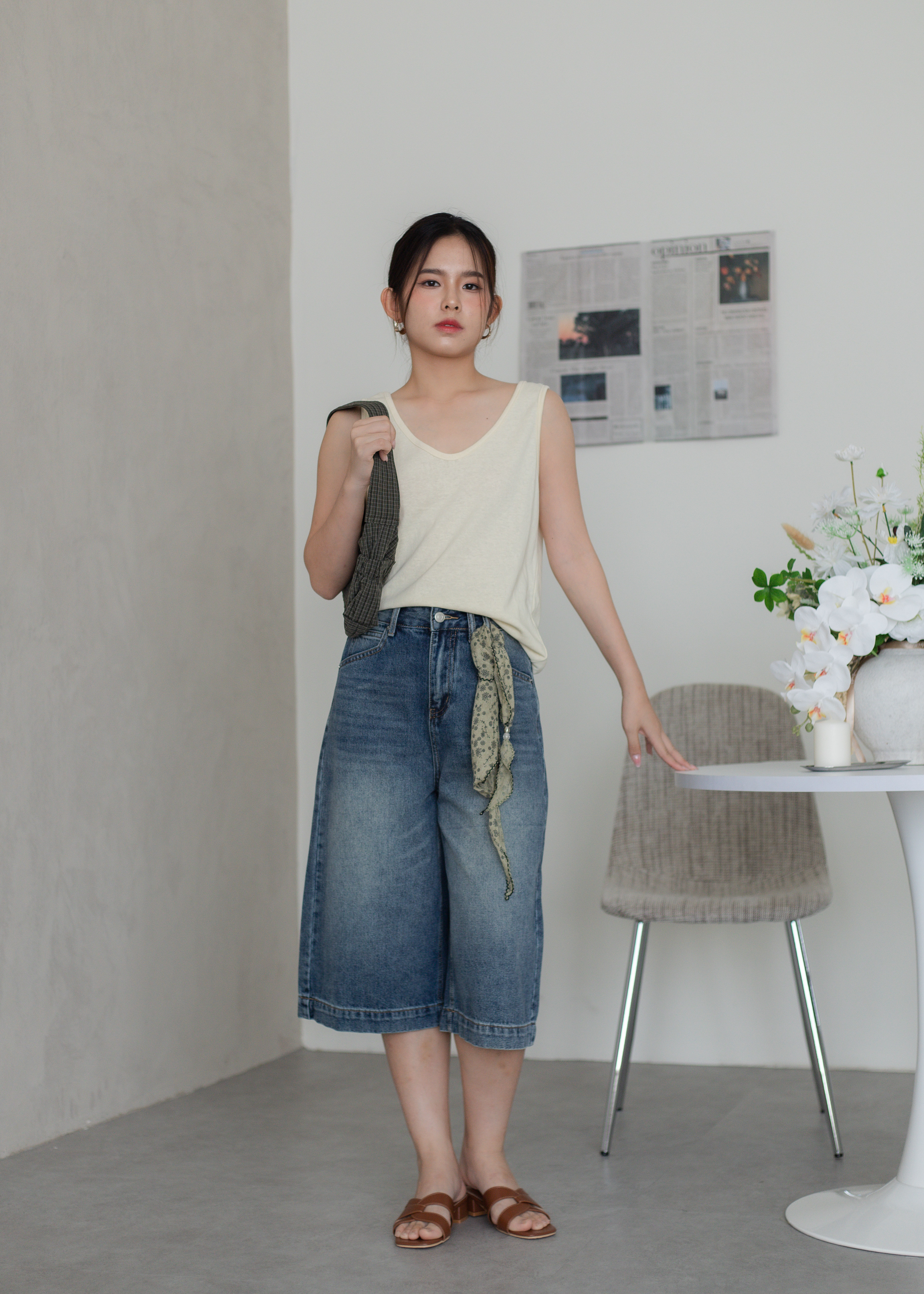Frapy Denim Culottes Navy - 2785PLNAV