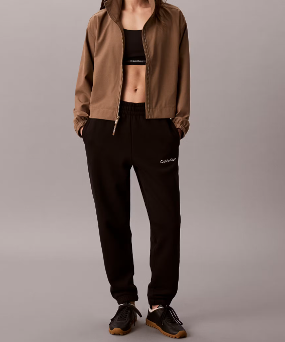 [S] CALVIN KLEIN BLACK BRUSHED FRENCH TERRY JOGGER, GWS6P658-001 (SCK867)