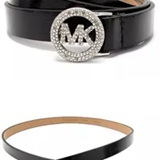 [S] MICHAEL KORS BLACK WOMEN'S PAVE LOGO BELT, SMK1446 (SMK1446)