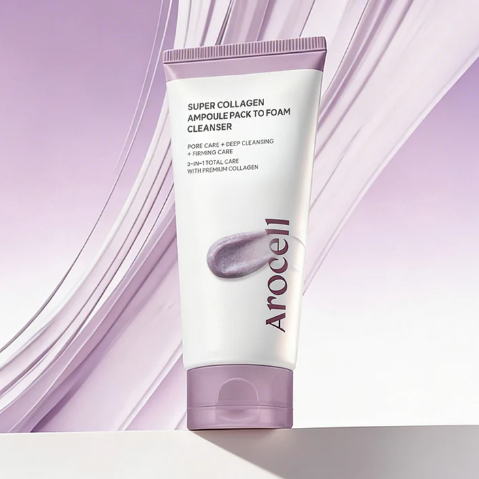 韓國代購 Arocell 超級膠原蛋白安瓶潔面乳Super Collagen Ampoule Pack To Foam 120ML