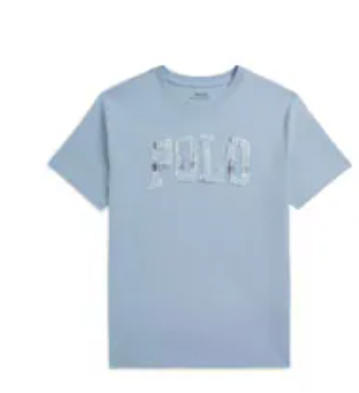 [S] PRL LIGHT BLUE PATCHWORK LOGO TEE, SRL266 (SRL266)