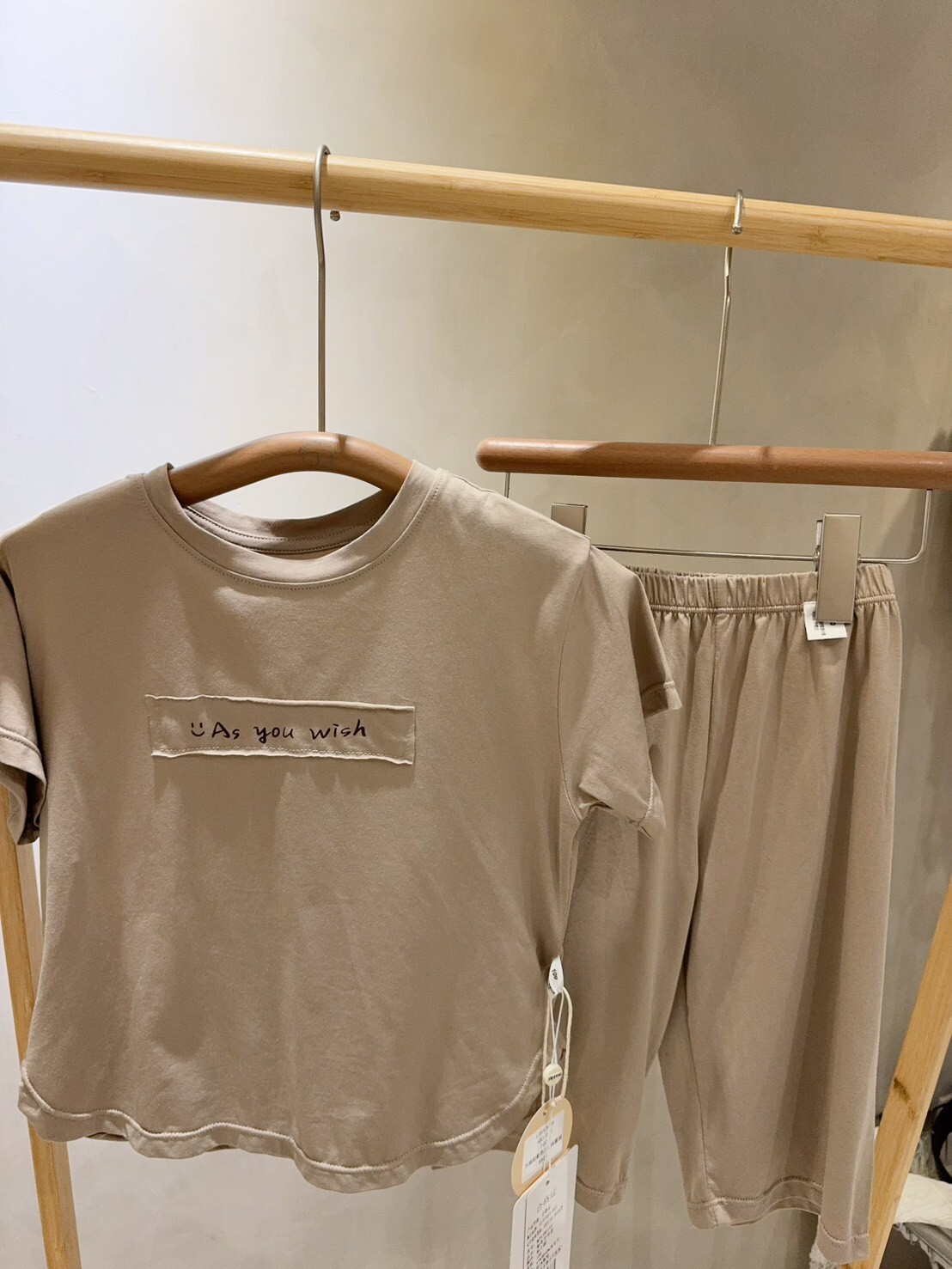 M19 不規則貼布7分褲家居服套裝