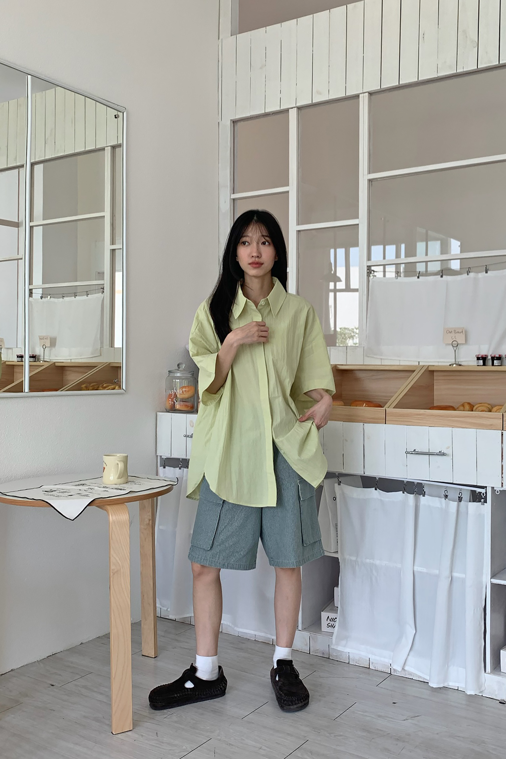 June｜弧形下擺素面短襯 4色