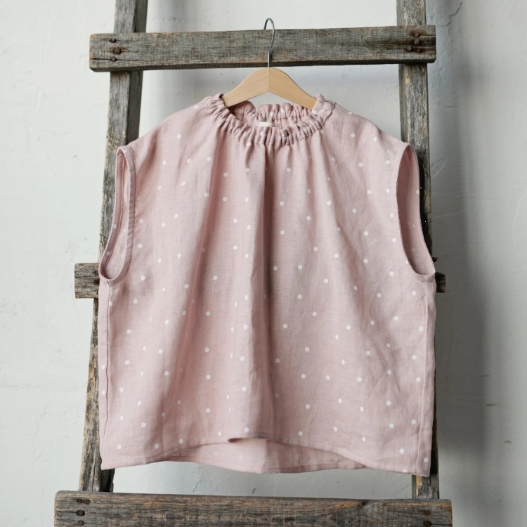 (預購)ALL THE BEAUTIFUL LINEN 無袖荷葉領上衣 RUFFLE SHIRT (NEW)
