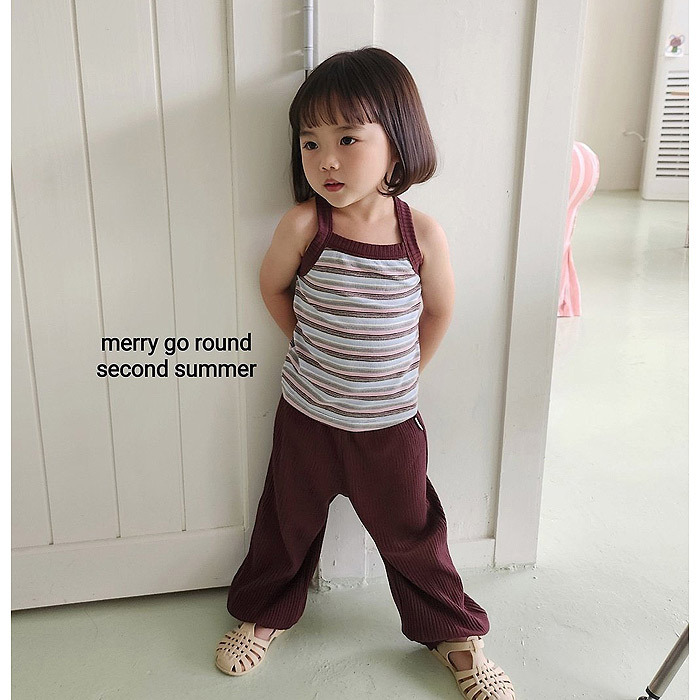 正韓夏Merry-go-round 兩色條紋背心套裝